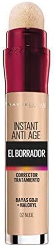 Maybelline New York Instant Anti-Age Corrector de Ojeras, 02 Nude | Corrector Multiusos, Cobertura Modulable, Enriquecida con