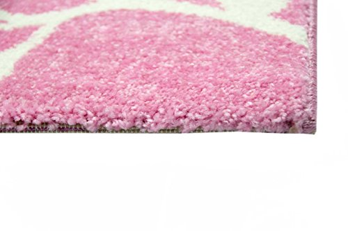 Kinderteppich Spielteppich Kinderzimmer Teppich Pferd Design mit Konturenschnitt Pink Creme Rot Orange Gelb Schwarz Größe 80×150 cm - 7