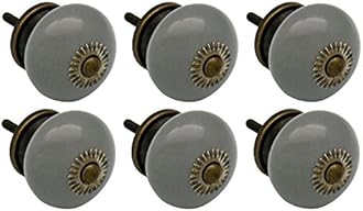 Nicola SpringCeramic Cupboard Drawer Handle Knobs - Grey - Pack Of 6