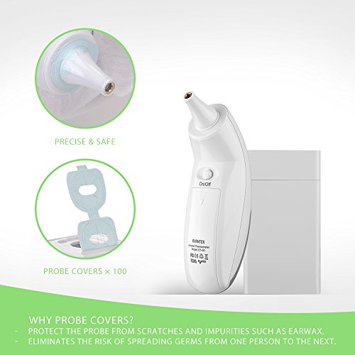 AVANTEK Ohrthermometer mit Hygienischen Sondenschutzhüllen, Hochpräzises Fieberthermometer, schneller Anzeige innerhalb von einer Sekunde - 3
