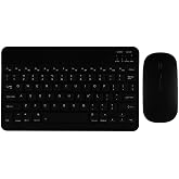 Şık Tasarımlı Bluetooth Kablosuz Klavye ve Mouse Seti | Android, iOS ve Windows Uyumlu | Şarj Edilebilir, Taşınabilir ve Sess