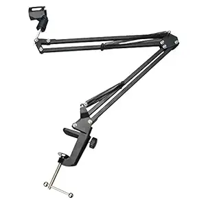 SRK CLOUD S16 Professional Recording Microphone Stand Black Suspension Scissor Arm Stand Holder for Studio Broadcast, Professional Recording Microphone