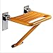Produktbild QTMHT Foldable Shower Seat Wall Mounted, Faltbarer Duschsitzstuhl mit Stützbeinen, Badklappsitz, Edelstahl, Nylon, Gelb