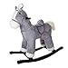 Produktbild FoxHunter Schaukelpferd für Kinder, mit Gallop-Sound, Cowboy-Lied, klein, 74 x 28 x 68 cm, Sitzhöhe 45 cm, Grau