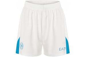 SSC NAPOLI - Pantaloncino Junior Gara Home Ea7, Pantaloncini da Calcio Unisex - Bambini e Ragazzi