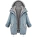 Produktbild Jacke Mantel,Winter Frauen Warm Kapuzen Jacke Denim Trench Outwear (M, Blau)