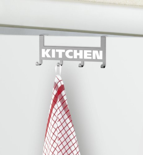 WENKO 4368080100 Küchen- und Türhaken Kitchen – zum Einhängen an der Tür, Edelstahl rostfrei, 25.5 x 4.5 x 11 cm, Matt - 3