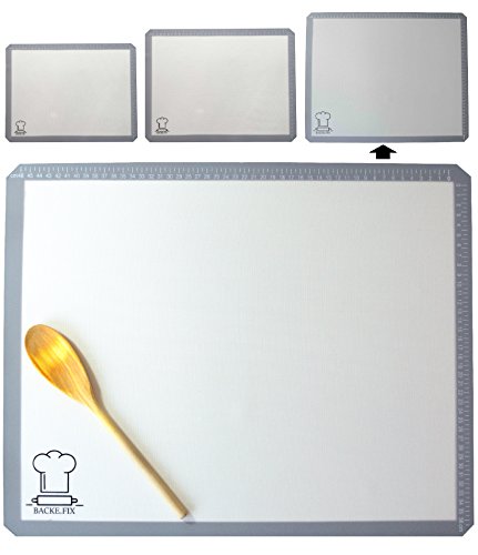 BackeFix - Große Silikon Ausrollmatte XXL | Antihaft-Beschichtung | Fondant Arbeitsmatte - als Teigmatte und Backunterlage, Arbeitsmatte, BPA-frei, wiederverwendbar, die extra große Backmatte | 2 Jahre Zufriedenheitsgarantie (50x40)