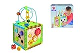 Eichhorn 100002235 – buntes Holz-Spielcenter, 20x20x36 cm – Motorik -inklusive Motorikschleife, Uhr, Motorikspiel, Drehspiel und 5 Steckbausteine - 9