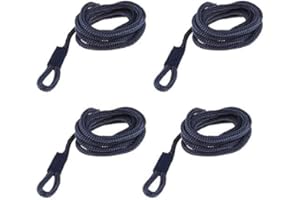 Tesytto 4 corde di ancoraggio per barca con occhio, 1,5 m x 6 mm, per imbarcazioni e altre attività acquatiche (blu)