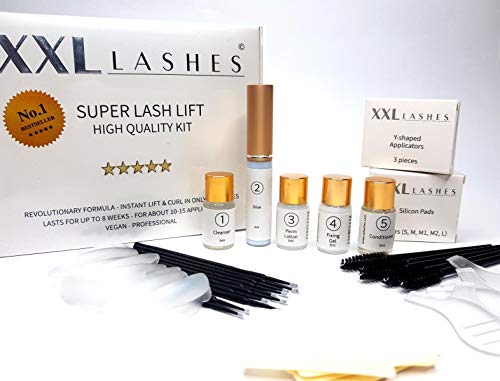 XXL Lashes Kit Super Lash Lift, set de lifting et permanente des cils, Best-seller, temps de pose entre 2-5 min, 10 pcs pour environ 12-15 applications, incl. manuel