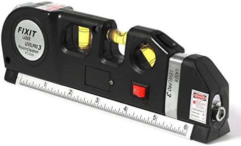 AllSome Multipurpose Laser Level Laser Measure Line 8ft + Measure Cross Tape 2.5M Rule Adjusted Standard and Metric Rulers