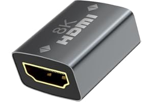 vgggrd 8K HDMI Kupplung Adapter, HDMI Verbinder 2.1 Buchse auf Buchse Kompatibel mit 8K@60Hz/ 4K@120Hz UHD 1080p für PC-Laptop, DVD-Player, Projektor, LCD, LED Display(Grau)