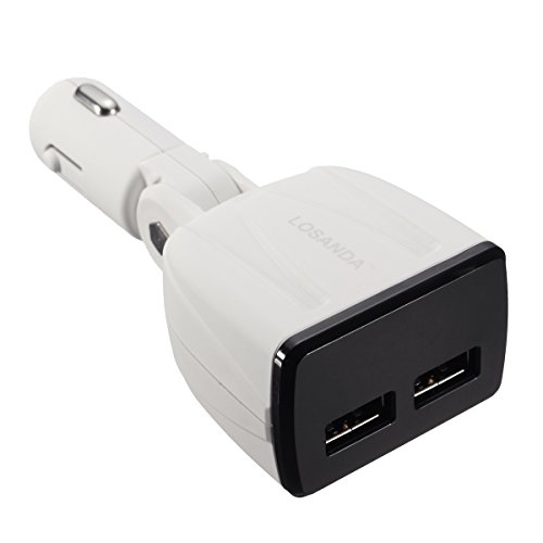 Auto Ladegerät, ELEGIANT Universal USB KFZ Adapter Mini Auto Ladegerät Dual USB KFZ Adapter Schnelllader Schnellladegerät Fast-Port KFZ Adapter Car Charger Autoladegerät (5V/2.5A & 5V/2.5A) Schnellladeadapter 12/24V | Schutzelektronik / Überlastschutz /iSmart Technologie/Schnellaufladung passend für iPhone 6s Plus / 6s / 6 Plus / 6 / 5s / 5c / 5, iPad Air / 2, mini / 2 / 3 / 4, iPad 4, iPad Pro, iPod touch 5th - 9