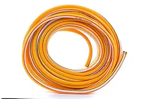 DARIT PVC Fiber Reinforced Hose Pipe Heavy Duty Flexible Light Weight Spiral Mesh Textile for Industrial Agriculture Lawn Garden Water Irrigation Hose Tubing Roll - Yellow (0.75
