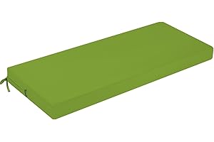 PRIMEPATIO Outdoor Bench Cushion, Patio Waterproof Long Bench Cushion, Patio Garden Furniture 2 Seater Chair Cushion Pad, Porch Swing with Ties, Window Seat Sofa Replacement Cushion, Green