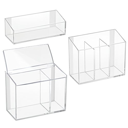 Interdesign 21240EU Affixx Waschtisch-Organizer 3-er Set, durchsichtig