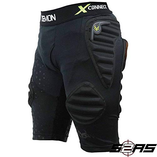 Demon Snow Flex Force Short D3O Protección de Snowboard, Hombres, Negro, XL