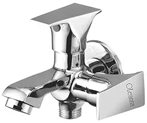 Oleanna Ogl2in1bc Global Brass Two Way Bib Cock/tap Two Way Faucet (Silver, Chrome Finish)