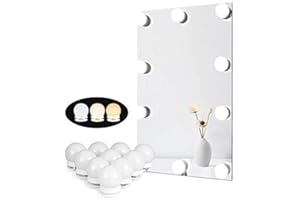 STAR VISION Vanity Lights for DIY Hollywood Mirror, Makeup Lights for Dressing Table, LED Strip Lights Kit with Touch Sensor Dimmer Switch and Power Adaptor, 10 Bulbs 4 Meters, 3 Colour Tones