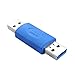 Produktbild Unicoco 90 Degree USB 3.0 A Male to Female Anpassen Connector Winkel Verlängerung Extender Black - Blau 1 Einheitsgröße