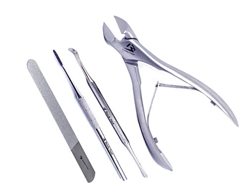 Preisvergleich Produktbild BeautyTrack® - Nagelknipser Schneid - Profi Edelstahl Schwerlast 4 Maniküre -Pediküre Set für die Pflege Wartung eingewachsene Dicke Zehennägel - Fingernägel für Männer Frauen - Nagelstudios