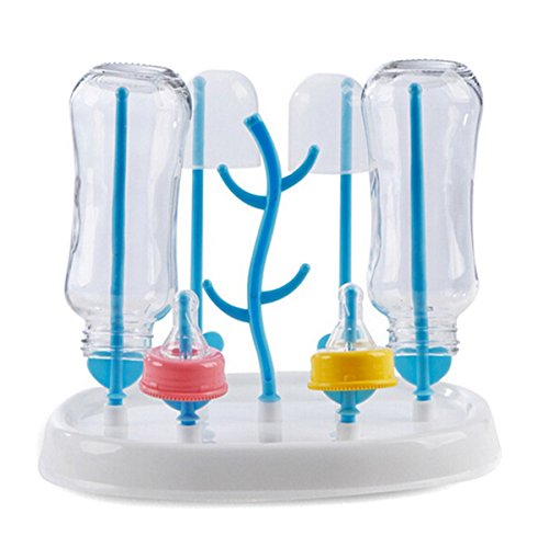 EJY Baby Bottle Dryer Rack Tree Shape Useful Baby Feeding Bottle Cleaning Drying Shelf Holder Tools