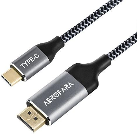 USB-C to DisplayPort Cable (4K@60Hz, 1.8m/6ft), Aluminum USB 3.1 Type-C to DP Adapter Cable for 2017/2016 MacBook Pro, Chromebook Pixel, Galaxy Note 8 S8/S8 Plus [Gold-plated Connector]