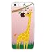 Produktbild iPhone SE Hülle iphone se case Caler® handyhüllen Weiche flexible Silikon-Handy-Hülle Transparente Ultra Slim TPU dünne stoßfeste mit Motiv Rundum-schutz Tasche Etui Schutzhülle in Premium Qualität Case Cover für Dein Smartphone iPhone SE 5 5S schutzhülle (Giraffe)