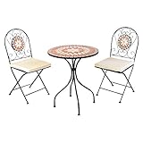 balkonset holz Maße Tisch: (ØxH) ca. 60 x 70 cm, Maße Stühle: (BxTxH) ca. 42 x 50 x 90 cm, Sitzhöhe: (H)ca. 46 cm, Maße Sitzfläche: (BxT) ca. 36,5 x 38 cm