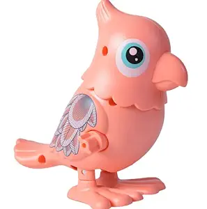 NGEL Cute Clockwork Parrot Toys || Toy for Toddlers || Jumping Parrot for Girls & Boys || Crawling Toys for Birthday Gift - Multicolour ( Pack of 1 )