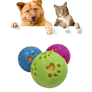 Kiki N Pooch Hard Squeeze Squeak Ball Dog Toy (Color May Vary)