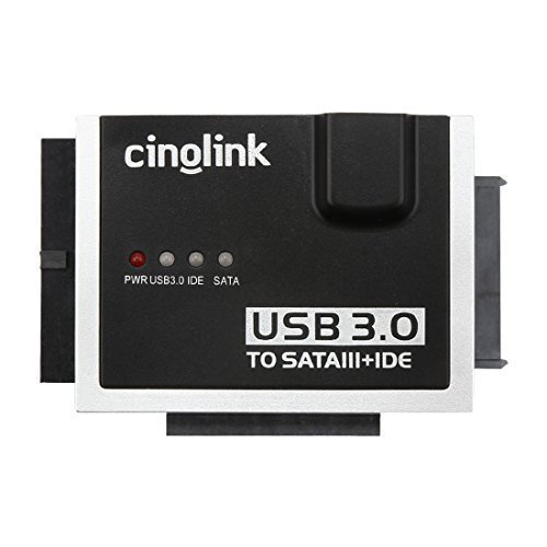 [GS/CE Certified Power Supplier]Cinolink® USB 3.0 to SATA and IDE Hard Drive Adapter Universal 2.5/3.5/5.25 Drives, with 4 Feet (1.2 Meters) USB 3.0 Cable …)