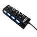 Credence High Speed 4 Port USB 2.0 Hub with Individual LED Power on/off Switches with 1 Years Warranty (Black) RS.249.00