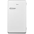 Midea 142L Gross Single Door Retro Style Refrigerator, Compact Size Free Standing, Best for Bedroom, Office & Mini Bar, Freezer Compartment Inside, Quick Cooling & Easy Cleaning, White - MDRD142SLE01