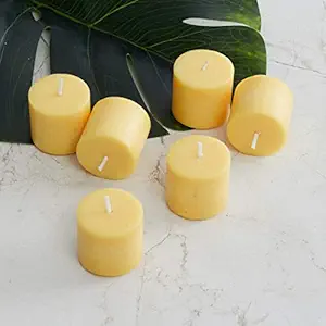 Home Centre Colour Connect Lemongrass Votive Candles - Set of 6(Yellow)