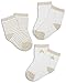 The Essential One - 3 Pack Cotton Rich Baby Towelling Socks - Unisex - Beige White - 6-12 Months - ESS102