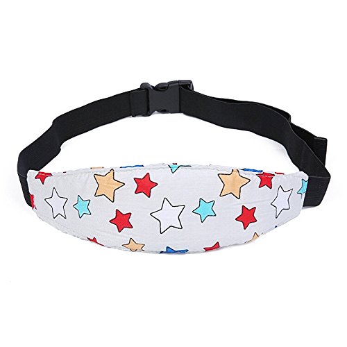 Newin Star - Bebé Soporte Cabeza,Soporte Seguridad de la Cabeza para niños dormir en Coche Cochecito Seguridad Ajustable Suave para los Bebés(estrella gris)