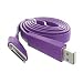 Produktbild USB HotSync-Charger / Sync- / Daten- / Ladekabel für Apple iPhone 3, 3GS, 4, 4S, iPad 1, iPad 2, iPad 3rd Generation - Design: Flat 1 - Farbe: purple - bulk