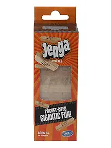 Hasbro Gaming Jenga Mini Game, Hardwood Blocks, Stacking Tower Game for Kids Ages 6 and Up, 1 or More Players, Multicolor