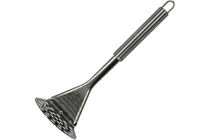 Fackelmann Elemental Prensa Patatas, Pasapurés Machacador de Alimentos, Aguacate, Calabaza y Calabacín, Acero Inoxidable con Mango Tubular, 26x8x8cm, 1ud