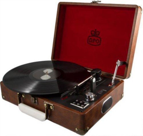 GPO para Palo de Maleta Estilo Tres-Velocidad portátil para Tocadiscos vinílico Incluye Memoria USB y construyó-in Speakers_P