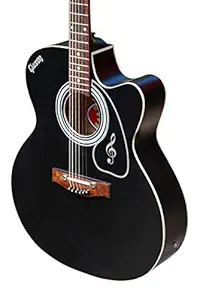 Giuson Venus Metallic Black 41 Inch Acoustic Guitar With Bag,Strap,1 Set of Extra Strings and 2 Picks