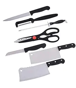 Unique Gadget 7 Piece Stainless Steel Kitchen Knife Knives Set With Knife Scissor - HKNIFE