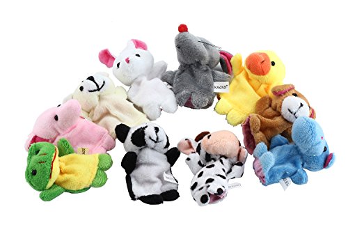 niceeshop(TM) Muñecos Marionetas de Dedo de Terciopelo de Estilo Animal Lindo, Juego de 10
