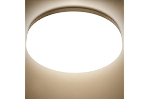 LVWIT 18 W Round LED Ceiling Light, IP65 Waterproof Ceiling Light, Perfect for Bathroom, Kitchen, Bedroom, 1800 Lumens, Ultra Slim,