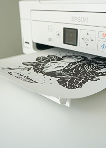SKULLPAPER T-Shirt Textil-Transferfolie FÜR HELLE STOFFE Textilien DIN A4 transparent zum aufbügeln und selbst gestalten – für Inkjet Tintenstrahldrucker (10 Blatt) - 2
