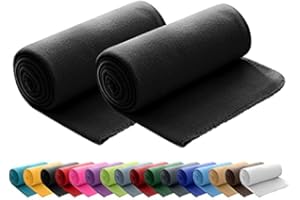 wometo 2er Set Polar Fleecedecke oekoTex 130x160 ca. 400g mit Anti-Pilling und Kettelrand schwarz