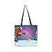 Produktbild Santa Claus Ride Electric Scooter Christmas Canvas Tote Handbag Shoulder Bag Crossbody Bags Purses For Men And Women Shopping Tote