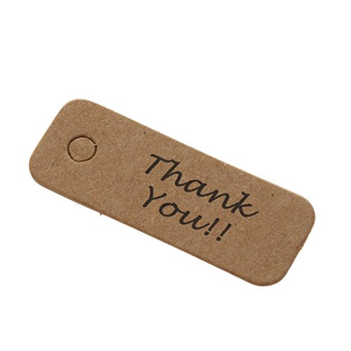 100pcs Danke Weihnachten Kraftpapier Geschenk Tags Etiketten Karten Braun Hängen - 3